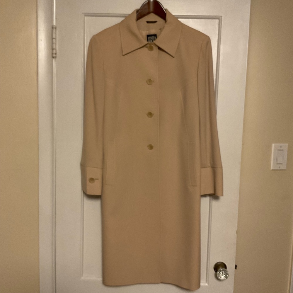Cinzia Rocca Lightweight Overcoat Coat Womens Tan Wool Size 10